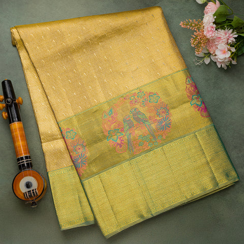 Antiue Gold Pure Kanjeevaram Tissue Silk Saree