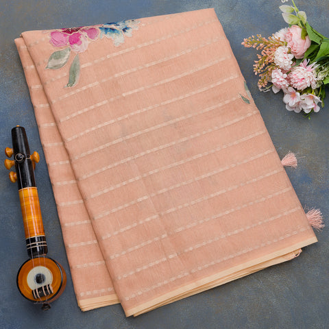 Peach Fancy Cotton Silk Saree