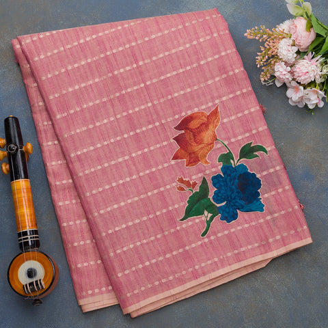 Pink Fancy Cotton Silk Saree